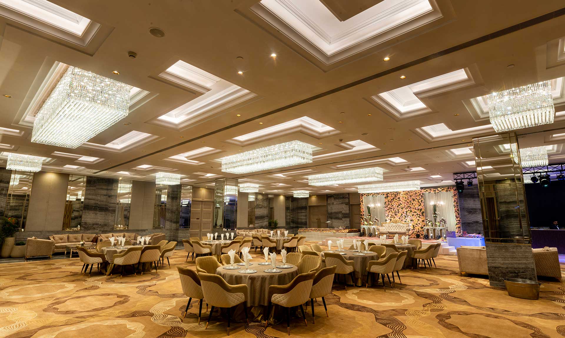 Emerald Banquet Hall grand wedding reception at Cherish Ball Rooms Vasant Kunj